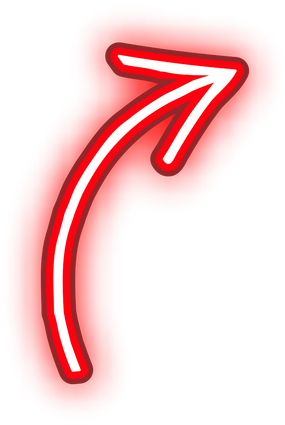 Red Neon Curved Arrow